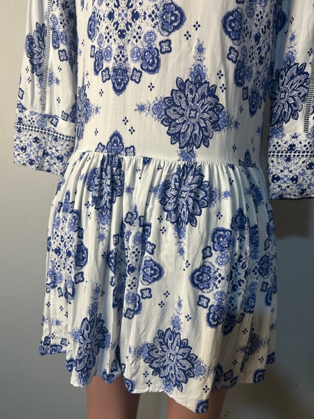 Athena Marie Women’s Dress Long-Waist 3/4Sleeve Embroidery Embellishment Size M - Picture 9 of 13